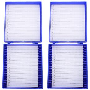 Balacoo Microscope Slides Storage Box Lids Storage Bin 2 Slot for Microscope Slides Color