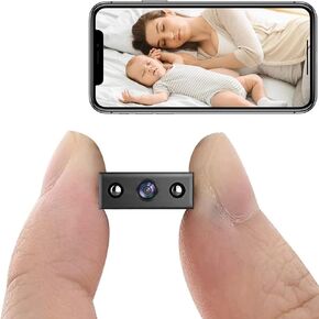 كاميرات تجسس 1080 بكسل كاميرا مخفية داخلية لاسلكية ، كاميرا صغيرة ، كاميرا أمان منزلية مع اكتشاف الحركة ، الرؤية الليلية ، التحكم في التطبيق