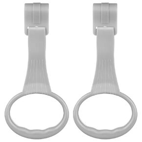 DECHOUS 2Pcs Baby Pull Up Rings for Playpen: Grey Plastic Crib Stand Up Rings - Walking Exercises Assistant Baby Play Pen Pull Up Handles for Practice