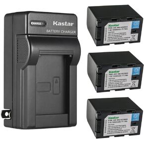 Kastar AC Wall Battery Charger Replacement for JVC BN-VC264G BN-VC296G Battery, JVC GY-HC500 Series Camcorder, JVC Connected CAM GY-HC500E GY-HC500U, JVC GY-HC 550 GY-HC 550E Camcorder