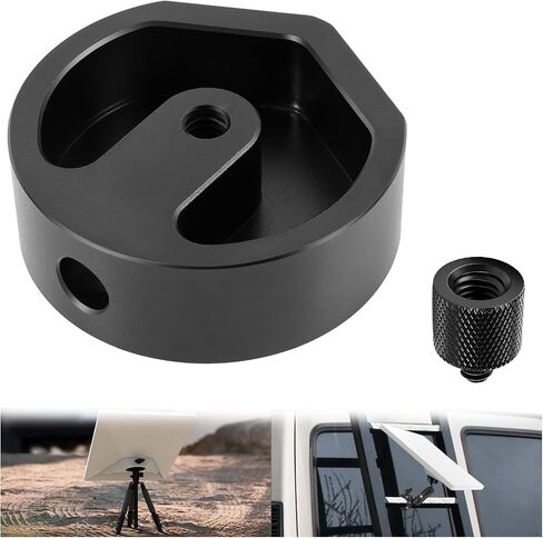 محول ترايبود Starlink Mini - محول جبل ثلاثي القوائم من سبيكة الألومنيوم لـ Starlink Mini - 1/4 "~ 20 و 3/8" ~ 16 موضوع - يمكن إصلاحه على ترايبود ، المشبك ، حجم المحول 2.126*2.126*0.71 بوصة (فضية) in Kuwait
