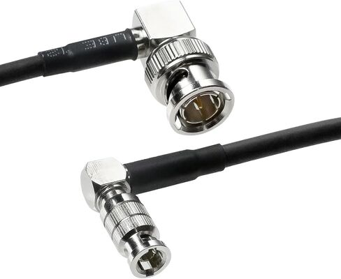 Alvin's Cables Micro BNC to BNC Cable 12G-SDI High Speed 4K UHD Video Coaxial Cable, 75 Ohm Ultra-Soft for Blackmagic Video Assist 5" Monitor, Right Angle 50CM|19.7inches in Kuwait