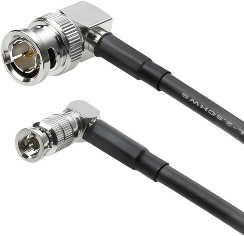 Alvin's Cables Micro BNC to BNC Cable 12G-SDI High Speed 4K UHD Video Coaxial Cable, 75 Ohm Ultra-Soft for Blackmagic Video Assist 5" Monitor, Right Angle 50CM|19.7inches in Kuwait