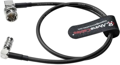 Alvin's Cables Micro BNC to BNC Cable 12G-SDI High Speed 4K UHD Video Coaxial Cable, 75 Ohm Ultra-Soft for Blackmagic Video Assist 5" Monitor, Right Angle 50CM|19.7inches in Kuwait