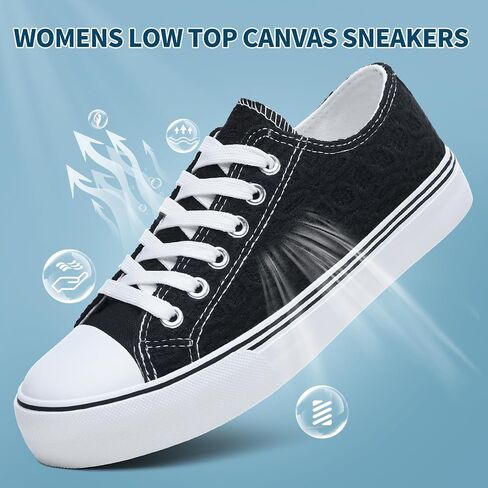HYPOCRUTE Womens White Tennis Shoes Embroidered Flower Low Top Women Canvas Shoes Women’s Fashion Sneakers in Kuwait