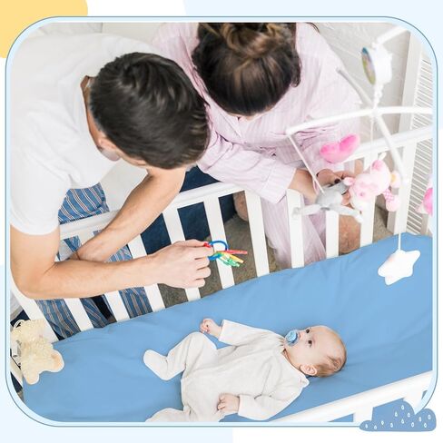 4 Pack Silly Goose Crib Fitted Sheet for Boys Girls - 52" x 28" Fitted Baby Sheet with Goose and Gingham Style for Standard Mattress Gift Set, Microfiber & Soft Breathable(Green) in Saudi Arabia