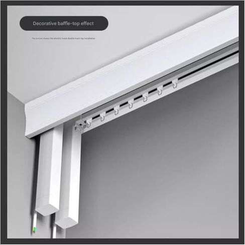 Side Mounted, Top Mounted Curtain Track Single Track Sliding Curtain Suitable For Office/living Room, Aluminum Alloy Silent Curtain Box, Home Ceiling Curtain Track Set Can Be Customized(1.7meter) in Saudi Arabia