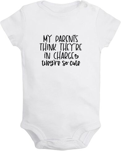 iDzn My Parents Think They're In Charge They Are So Cute Funny Bodysuits, Newborn Baby Romper, Infant Jumpsuit Babies Outfits in Saudi Arabia