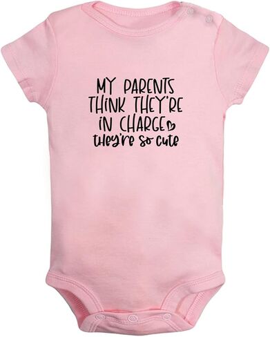iDzn My Parents Think They're In Charge They Are So Cute Funny Bodysuits, Newborn Baby Romper, Infant Jumpsuit Babies Outfits in Saudi Arabia