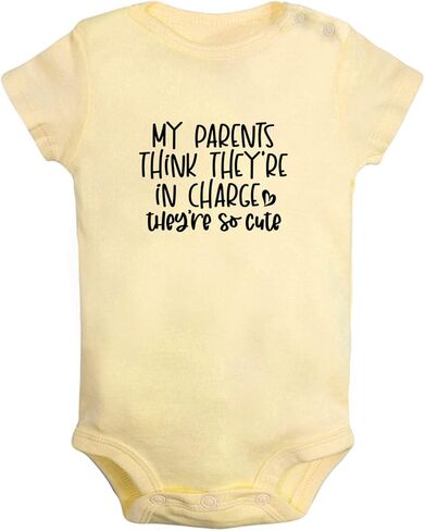 iDzn My Parents Think They're In Charge They Are So Cute Funny Bodysuits, Newborn Baby Romper, Infant Jumpsuit Babies Outfits in Saudi Arabia