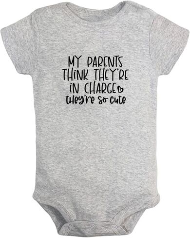 iDzn My Parents Think They're In Charge They Are So Cute Funny Bodysuits, Newborn Baby Romper, Infant Jumpsuit Babies Outfits in Saudi Arabia