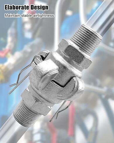 0.75" NPT Air Hose Fitting, Universal Chicago Fitting Equipped With 4 Washers And 8 Clips, 3/4 Inch Iron Male Universal Coupling, 4 Pack in Saudi Arabia