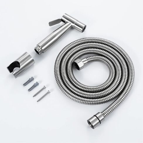HandheldSprayer Quality Stainless Steel Supercharge Cloth Diaper Sprayer Set BrushedSprayer with Stainless Steel Shower Hose and Bracket,Black(Brushed) in Kuwait