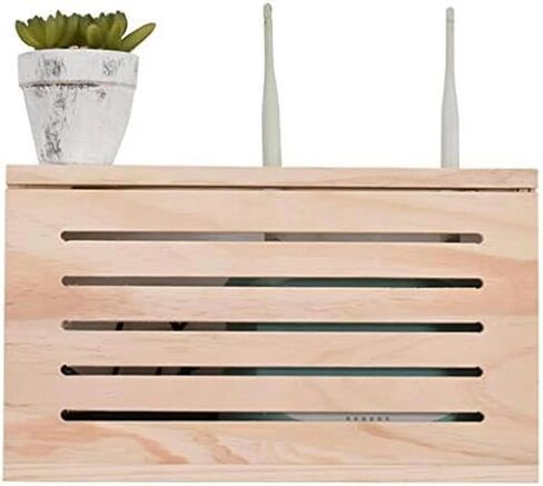 WiFi Router Box，Router Shelf， Router Storage Box,Box Wall Mount Router Stand Storage Wall-Mounted Shelf Bracket Shelf Bracket for TV Accessories Router TV Box Set Top Box Stands(34 * 9 * 20cm) in Saudi Arabia