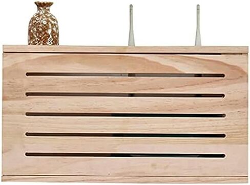 مربع جهاز التوجيه wifi ， رف جهاز التوجيه ， تخزين جدار رف رف جدار جدار التوجيه حامل الجدار العائم على الجرف المركب المنزل وجهاز التوجيه القابل للتعديل (42 * 11 * 23.5 سم) in Kuwait