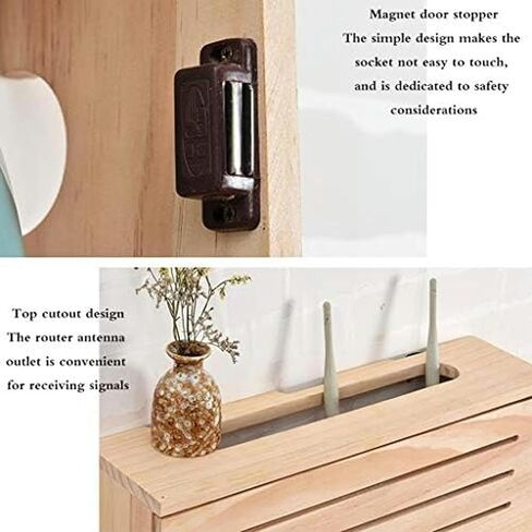 مربع جهاز التوجيه wifi ， رف جهاز التوجيه ， تخزين جدار رف رف جدار جدار التوجيه حامل الجدار العائم على الجرف المركب المنزل وجهاز التوجيه القابل للتعديل (42 * 11 * 23.5 سم) in Kuwait