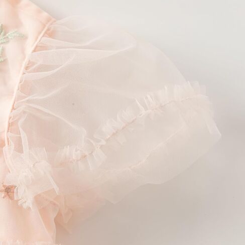 DAVE & BELLA Toddler Baby Girl Tutu Dress, Ruffle Short Sleeve Summer Tulle Dresses Tiered Pleated Floral Princess Sundress in Kuwait