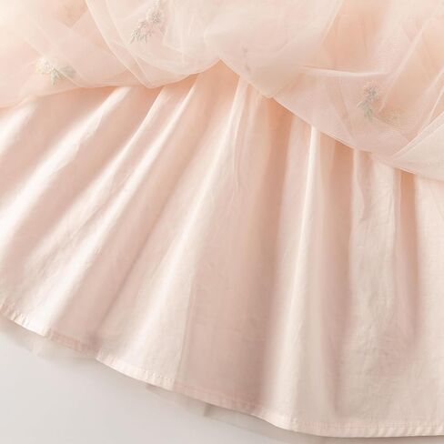 DAVE & BELLA Toddler Baby Girl Tutu Dress, Ruffle Short Sleeve Summer Tulle Dresses Tiered Pleated Floral Princess Sundress in Kuwait