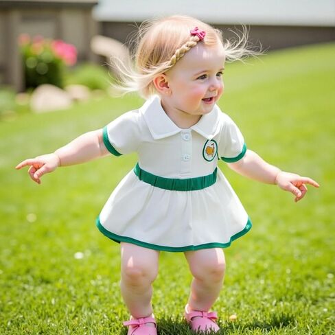 Toddler Baby Girl Golf Outfit Hole in One Birthday Clothing Short Sleeve Polo Shirt Tulle Tutu Dress Party Dress 6M-4T in Saudi Arabia