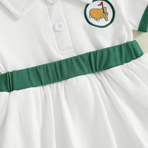 Toddler Baby Girl Golf Outfit Hole in One Birthday Clothing Short Sleeve Polo Shirt Tulle Tutu Dress Party Dress 6M-4T in Saudi Arabia