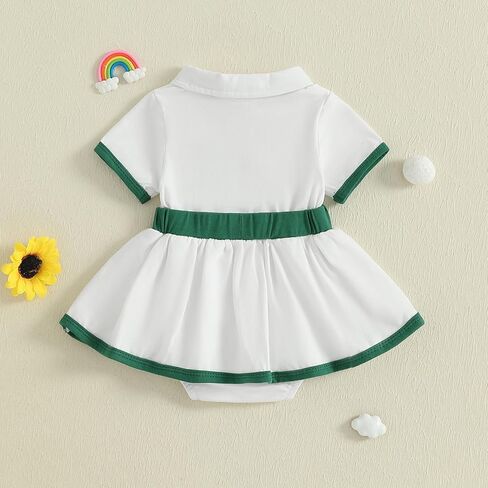 Toddler Baby Girl Golf Outfit Hole in One Birthday Clothing Short Sleeve Polo Shirt Tulle Tutu Dress Party Dress 6M-4T in Saudi Arabia