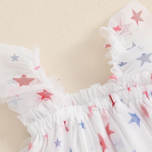 4th of July Toddler Baby Girl Outfit Stars Sleeveless Tulle Tutu Dresses Girls Fourth of July Dress in Saudi Arabia