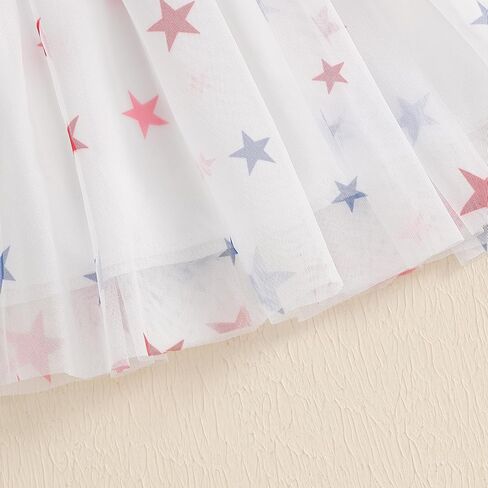 4th of July Toddler Baby Girl Outfit Stars Sleeveless Tulle Tutu Dresses Girls Fourth of July Dress in Saudi Arabia