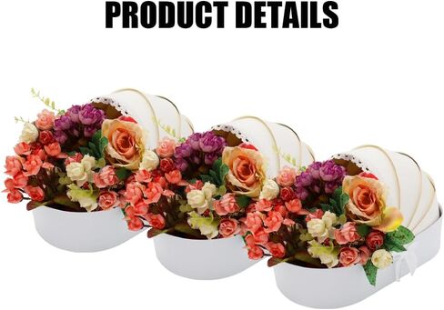 Baby Gift Basket, 3pc Pack, Floral Sweet Dipped Strawberries, Baby Shower Gender Reveal Party (White, 14.3"Lx8.5"Wx3.2"H) in Kuwait