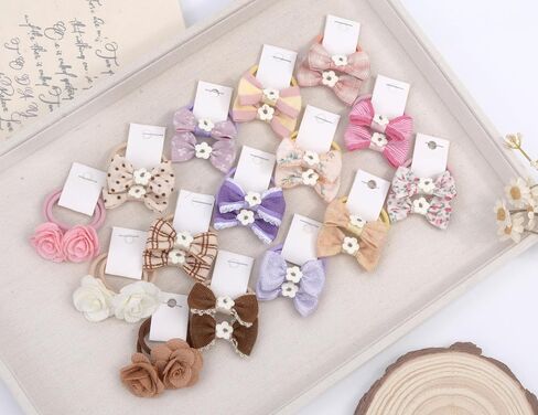 20 PCS Toddler Hair Ties for Girls, Baby Hair Ties Cute Flower Elastic Scrunchies, Seamless Ponytail Holders, Little Girls Hair Accessories for Thick Hair (Set-A) in Kuwait