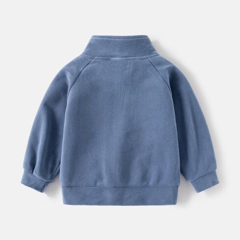 Meufam Kids Boys Girl Flannel Fleece Plush Jacket With Pocket Solid Color Outerwear Zippered Lightweight Coats Winter in Saudi Arabia
