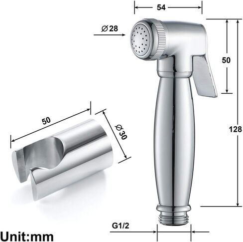 Handheld ToiletSprayer Double Switch and Outlet Brass Shower Sprayer Head Suit for Bathroom Cloth Diaper Pet Cleaning,Roundspraygun(Roundspraygun) in Saudi Arabia