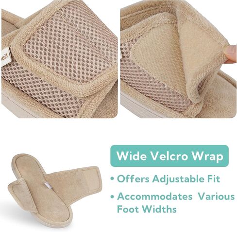 Women's Adjustable Wrap Open-toe Slippers with Memory Foam, Summer House Shoes for Women in Kuwait