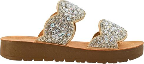 Corkys Footwear Womens Cheers Beaches Sandal - Featuring Two Straps With Scallop Detailing, A Comfortable Insole For All Day Wear, and A Chic But Subtle Lift in Saudi Arabia