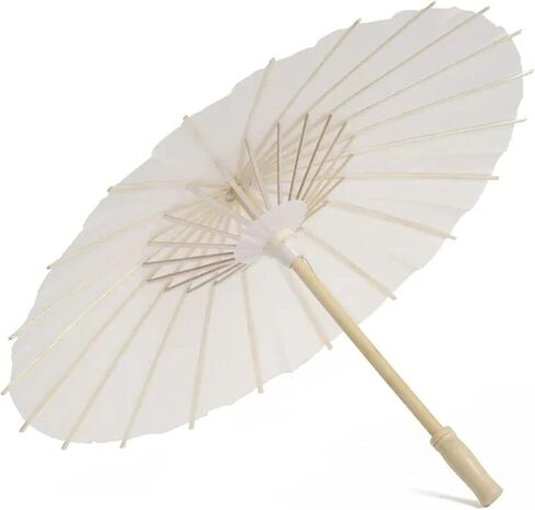 White Paper Long-handle Parasol Craft Paper Umbrella for Wedding Photograph Accessory Party Decor in Saudi Arabia