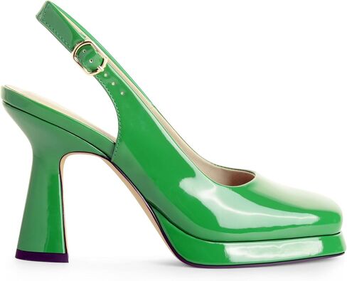 High Heels for Women Slingback Square Toe Pumps Shoes Closed Toe Heels Mary Jane Fashion Dressy Platform Heeled Sandals in Saudi Arabia