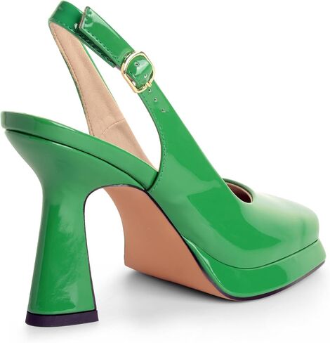 High Heels for Women Slingback Square Toe Pumps Shoes Closed Toe Heels Mary Jane Fashion Dressy Platform Heeled Sandals in Saudi Arabia