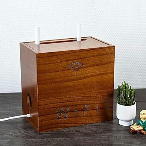 Wifi router box，Router shelf， Router Storage Box,Box Router Storage Box Router Bracket Set-top Wall Mount Router Stand Shelf Bracket for TV Accessories Router TV Box Set Top Box(Natural,27*17.7*14.5cm in Saudi Arabia