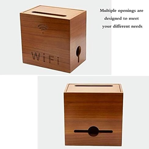 Wifi router box，Router shelf， Router Storage Box,Box Router Storage Box Router Bracket Set-top Wall Mount Router Stand Shelf Bracket for TV Accessories Router TV Box Set Top Box(Natural,27*17.7*14.5cm in Saudi Arabia