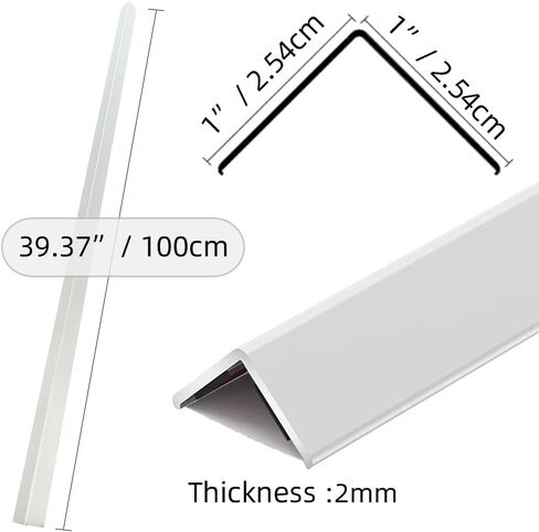 4 Pcs Aluminum Angle Corner Guards, 1" x 1" x 39.4" Metal Wall Corner Protector L-Shaped Molding Trim for Wall Door Frame Cabinet Protection Decoration, 2 mm Thickness, Black in Saudi Arabia