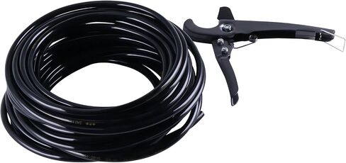 Black 1/4 Inch OD Pneumatic Tubing Pipe PU Polyurethane Air Compressor Tubing Hose Pipe Line for Air Compressor Fitting or Water Fluid Transfer, 50 Feet Length in Saudi Arabia