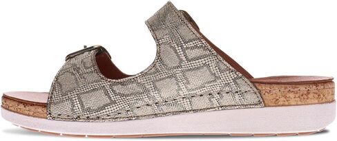 Brighton Women's Orthotic Slip-Ons - Premium Leather - Removable Contoured Footbed - Adjustable Straps with Non-Functional Buckles - Arch Support in Saudi Arabia