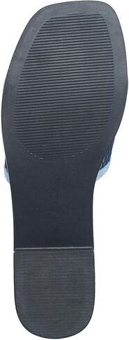 True Religion Women’s Mesh Denim Slide Sandals – Logo Strap, Casual Slip-On Comfort in Saudi Arabia