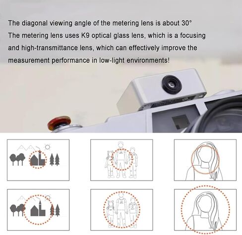 TsoLay Camera Light Meter, Film Camera Exposure Meter with OLED Screen, 30° Average Metering, Cold Shoe Mount, Adjust ISO, Aperture and Shutter Speed Photography, for Vintage Cameras in Saudi Arabia