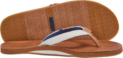 Hari Mari- Del Mar- Women's Premium Full grain Leather Flip Flop with Nautical Inspired Stripes- No Break Ins, Firm Arch Support, and Cupped Heel in Saudi Arabia