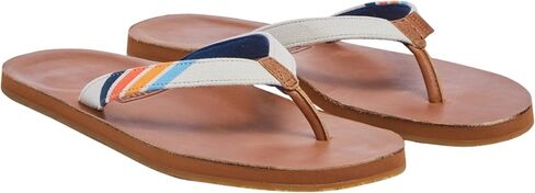 Hari Mari- Del Mar- Women's Premium Full grain Leather Flip Flop with Nautical Inspired Stripes- No Break Ins, Firm Arch Support, and Cupped Heel in Saudi Arabia