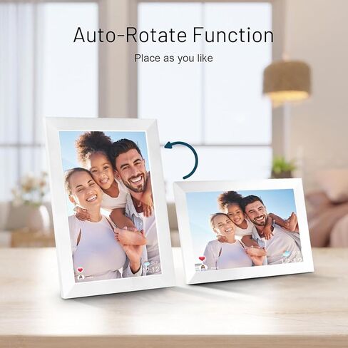 Anna Bella Digital Picture Frame 10.1 Inch IPS HD Touch Screen WiFi Smart Digital Photo Frame with 32GB Storage, Auto-Rotate, Easy Setup to Share Photos or Videos Remotely via AiMOR APP White in Kuwait