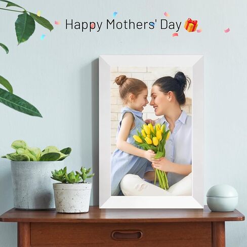 Anna Bella Digital Picture Frame 10.1 Inch IPS HD Touch Screen WiFi Smart Digital Photo Frame with 32GB Storage, Auto-Rotate, Easy Setup to Share Photos or Videos Remotely via AiMOR APP White in Kuwait