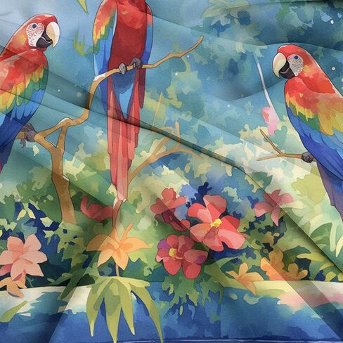 Green Reversible Duvet Cover Set Toddler, Natural Scenery Parrot 40 X 60 Inches Bedding Sets, Bedroom Bedding for Boys Girls Includes 1 Comforter Cover & 1 Pillow Case with Zipper Closure in Saudi Arabia