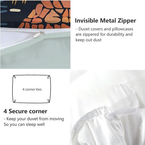 Blue Reversible Duvet Cover Toddler, Abstract Pattern Cartoon Animal Giraffe Comforter Cover, 2 Pieces Super Soft Bedding Set 40 X 60 Inches, with Zipper Closure & 1 Pillow Shams 20 X 30 Inches in Saudi Arabia