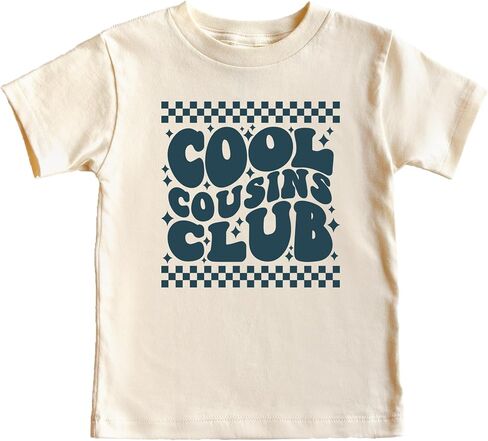 نادي Cousins ​​Coosins العصري الرجعية مطابقة القميص للأولاد والبنات Checkered Cousin Crew Tee in Kuwait